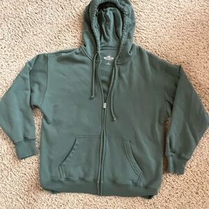Hollister Green Zip-Up Hoodie